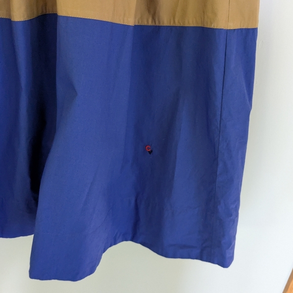 Clare V Khaki Genevieve Skirt Cotton Twill Colorblock Khaki Tan Blue Size XL - Picture 4 of 8